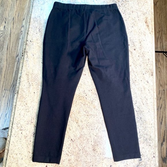 Luxury Brand St John Black Knit Fitted Pants Leggings Wardrobe Staple Sz M 6-8 - Picture 4 of 5